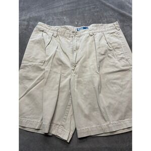 Polo Ralph Lauren Tyler Short Khaki‎ Pleated Chino Mens Size 38